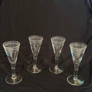 Hand made hand cut‎ made in Hungary wine glasses, set of 4